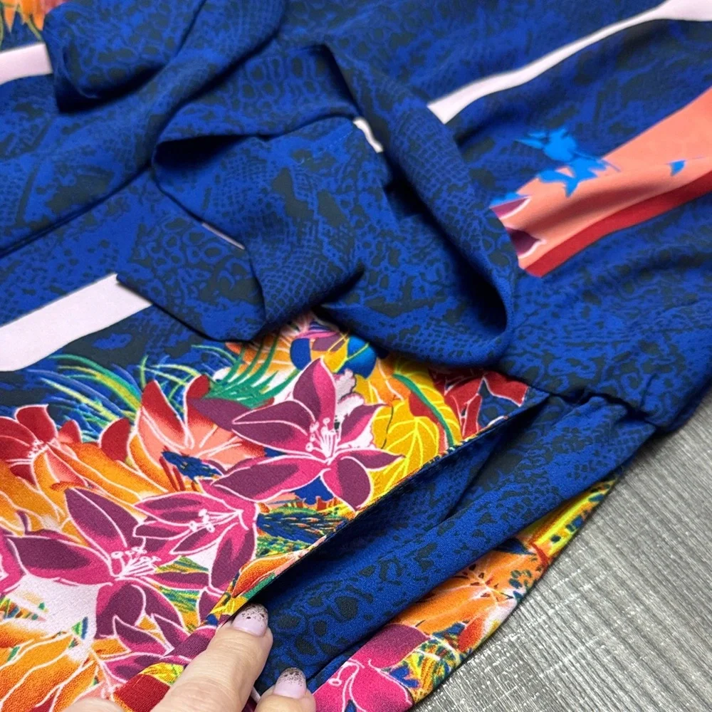 BCBGMaxAzria Kids One Piece in Blue and Orange Floral - Picture 5 of 7